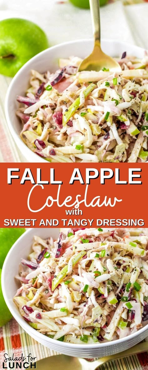 Apple Cranberry And Almond Coleslaw, Salad With Coleslaw Slaw Recipes, Cranberry Almond Thanksgiving Slaw, Apple Bacon Coleslaw Recipe, Cole Slaw With Vinaigrette, Thanksgiving Cole Slaw Recipe, Salad For Potluck Parties, Apple Bacon Slaw, Apple Slaw Dressing