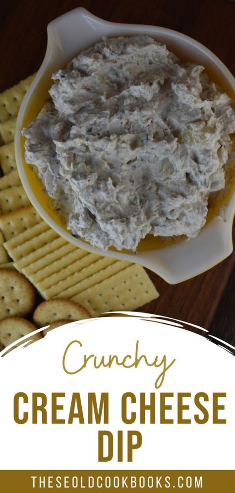 Pineapple Cream Cheese Dip Recipe - These Old Cookbooks Pineapple Cream Cheese Dip, Crock Pot Queso, Pineapple Cream Cheese, Cream Cheese Recipes Dip, Cracker Dip, Cheese Dips, Cheese Dip Recipe, Beef Dip, Canned Seafood