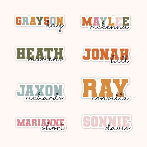 Custom waterproof name stickers for water bottles, cups, & more. Dishwasher & microwave safe. #waterprooflabels #namestickers . #Sticker_Name_Labels #Name_Stickers_For_School #School_Labels_Printables #Label_Nama Cricut Name Stickers, Sticker Name Labels, Name Stickers For School, Labels Printables, Sticker Inspo, Phone Decals, School Labels, Name Sticker, Boy Stuff