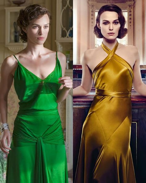 Keira Knightley Source on Instagram: “❀ ➛ I’ve always found these dresses quite similar, but the green dress from ‘Atonement’ will forever be my favorite. Which one do you…” Keira Knightley Atonement, Keira Knightley Body, Keira Knightley Dress, Atonement Dress, Atonement, Keira Knightley, Historical Clothing, Vintage Hairstyles, Dress Patterns