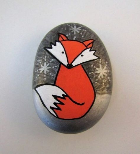 Fox In Woods, Animals Crafts, Rock Animals, Garden Rock Art, Painted Rock Animals, Rock Painting Ideas, Painted Rocks Craft, Stone Engraving, Painted Rocks Diy