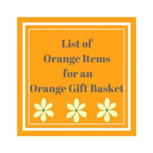 This list of orange items for an orange gift basket would be great for Clemson fans! I really hardly liked items that were orange until my daughter attended Orange Color Gift Basket Ideas, Orange Box Gift Ideas, Orange Gifts Ideas, Orange Gift Ideas, Orange Themed Gift Basket, Orange Gift Basket Ideas, Color Themed Gift Baskets, Yellow Gifts Basket, Orange Gift Basket