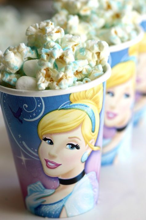 Cinderella 4th Birthday Party, Cinderella Toddler Birthday Party, Table Treats Ideas, Cinderella Themed Food, Cinderella Birthday Party Food, Cinderella Activities, Dessert Table Treats, Princess Popcorn, Cinderella Party Theme