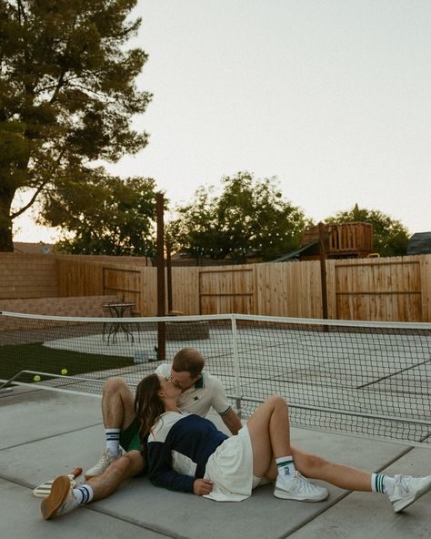 pickleball anyone? had so much fun capturing these photos for @katetoddphotography and her hubby’s 10 year anniversary! #southerncaliforniaphotographer #pickleball #ridgecrestphotographer #californiaphotographer #pickleballcouple #pickleballphotoshoot #socalphotographer #orangecountyphotographer #riversidephotographer #couplesphotography #engagementphotos #couplesphotographer #photoshootideas #unscriptedposingapp #bitesandtickles #authenticlovemag Tennis Couple, Los Angeles Photoshoot, Photoshoot Los Angeles, Los Angeles Engagement Photos, Tennis Aesthetic, Aesthetic Film, California Engagement Photos, Romantic Engagement Photos, Romantic Photoshoot