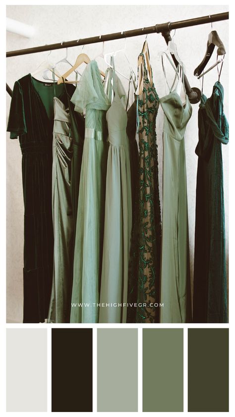 Green was the color of 2024. 🤍🌿🕊️ Bridesmaid Dress Tip: Don’t be afraid to mix and match dresses! Let bridesmaids wear different styles in the same color family or fabric to give them individuality while keeping a cohesive look. Follow for more wedding planning tips and inspiration. #weddingcolors #bridesmaid #bridesmaiddress #weddingtips #weddingplanning #weddingvenue #weddingideas #grandrapids #luxurywedding #weddingday #weddinginspiration #weddingdetails #weddinginspo Shades Green Bridesmaid Dresses, Shades Of Green Palette Wedding, Multiple Green Bridesmaid Dresses, Mismatch Bridesmaids Dresses, Shades Of Green Bridesmaid Dresses Color Schemes, Dark Green Bridesmaid Dresses Mismatched, Mismatched Bridesmaid Dresses Green, Green And Blue Bridesmaid Dresses, Shades Of Green Bridesmaid Dresses