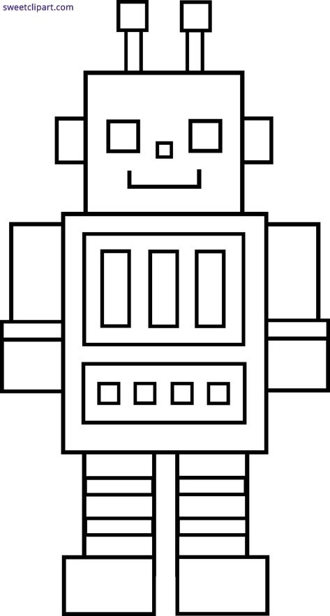 Robot Quilt, Robot Clipart, Robot Drawing, Paper Robot, Robot Craft, Robot Birthday Party, Robot Theme, Robot Art, Outline Drawings