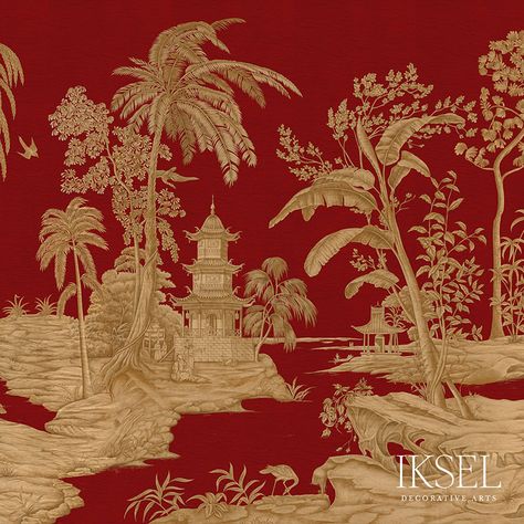 Chinoiserie Wall Panels, Schumacher Wallpaper, Coral Wallpaper, Chinoiserie Decorating, Wallpaper Interior, Chinoiserie Wall, Chinoiserie Wallpaper, Scenic Design, Wallpaper Calculator