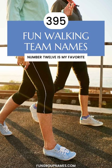 Explore 395 walking team names to find the perfect fit for your group, categorized by humor, inspiration, and more! Walking Group Names, Walking Club, Football Team Names, Walking Challenge, Group Names, Challenge Group, Go Getter, Senior Citizen, Team Names