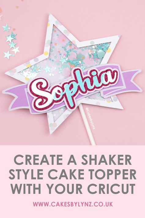 How to make a Shaker Style Personalised Cake Topper using your Cricut Machine - Cricut Maker 3 Hawaiian Pool Party, Cake Topper Cricut, Shaker Topper, Kids Party Planning, Diy Cake Topper Birthday, Cricut Cake, Low Key Wedding, Cricut Birthday, 3d Cake Toppers