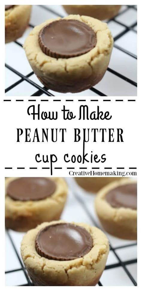 Easy peanut butter cup cookie recipe that is great for Christmas cookie exchanges. One of my favorite holiday baking recipes! Classic Christmas Cookies, Cup Cookie, Cookie Recipe Video, Christmas Cookie Recipes Holiday, Cup Cookies, Lemon Cookies Recipes, Peanut Butter Cup Cookies, Postre Keto, Cookie Recipes Unique