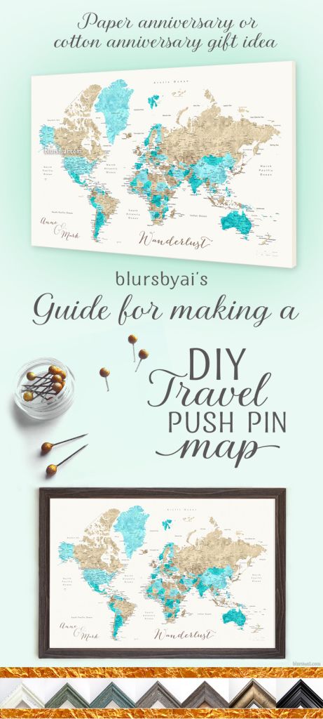 Guide for making a diy push pin map, which makes a great paper anniversary gift of cotton anniversary gift! You can make a world map push pin or a map of the US. Push Pin Travel Map Ideas, Push Pin Map Diy, Travel Map Diy Pin Boards, Murphy Bedroom, Diy Push Pins, Restroom Ideas, Travel Map Diy, Cruise Attire, Adventure Wall