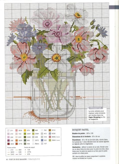 Bouquet Pastel, The World Of Cross Stitching, Beautiful Cross Stitch Pattern, Cross Stitch Collection, Nature Cross Stitch, Cross Stitch Love, Pola Kristik, Beautiful Cross Stitch, Cross Stitch Needles