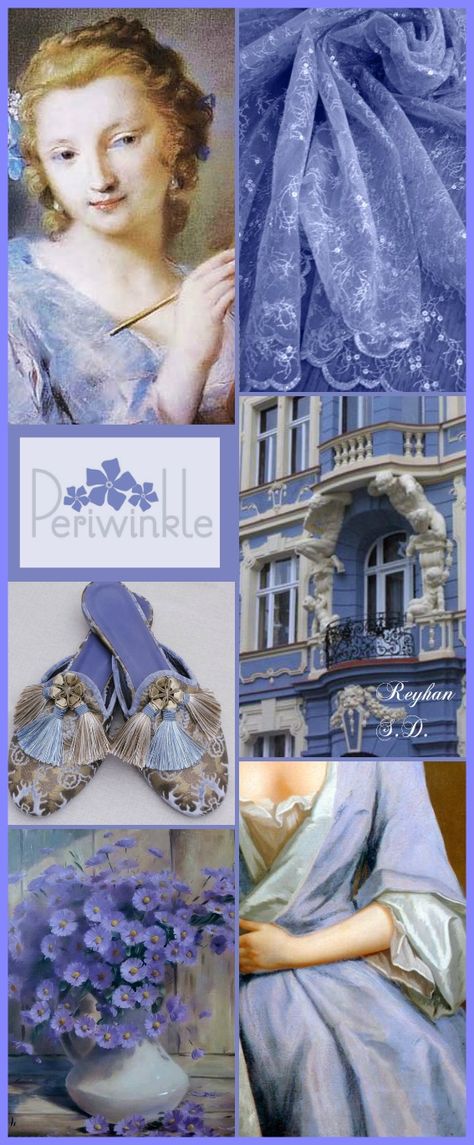 '' Periwinkle Blue '' by Reyhan S.D. Periwinkle Outfit, Periwinkle Cottage, Cottage Aesthetic, Periwinkle Color, Paint Color Schemes, Mood Colors, Color Collage, Indigo Colour, Color Crush