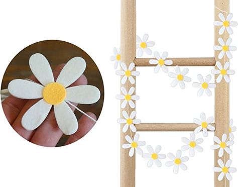 Amazon.com: CoolZest Daisy Party Decorations White Felt Flowers Floral Wildflower Daisy Garland Artificial Daisies Birthday Dazed and Engaged Boho Baby Shower Nursery Decor, Asthetically Pleasing Bedroom Decor : Home & Kitchen Daisy Garland, Wildflower Decor, Wildflower Birthday, White Garland, Daisy Party, Garland Nursery, Girl Nursery Decor, Dogwood Flowers, Flower Nursery