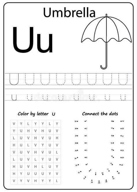 Writing Letter U. Worksheet. Writing A-Z, Alphabet, Exercises Game For Kids. Stock Vector - Illustration of bright, letters: 125775286 Letter U Worksheets, Letters Illustration, Alphabet Writing Practice, Alphabet Worksheets Kindergarten, Spelling Worksheets, Alphabet Worksheets Preschool, Alphabet Writing, Alphabet Activities Preschool, Letter Worksheets