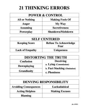 Power And Control, Counseling Theories Chart, Conduct Disorder Interventions, Cognitive Distortions List, Internal Vs External Locus Of Control, Peer Support Specialist, Cognitive Distortions Worksheet, Thinking Errors, Drama Education