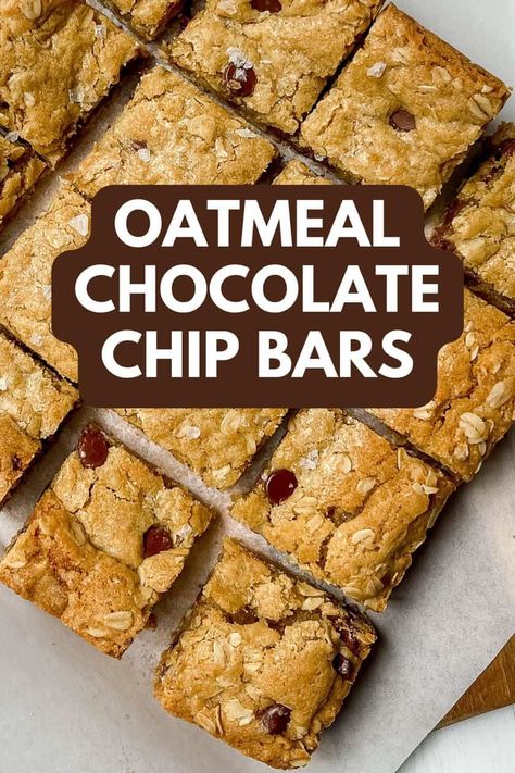 Cookie Drops, September Dinner, Easy Oatmeal Chocolate Chip Cookies, Boat Picnic, Oatmeal Chocolate Chip Cookie Bars, Oatmeal Chocolate Chip Cookie, Oatmeal Chocolate Chip Bars, Tailgate Ideas, Oatmeal Cookie Bars