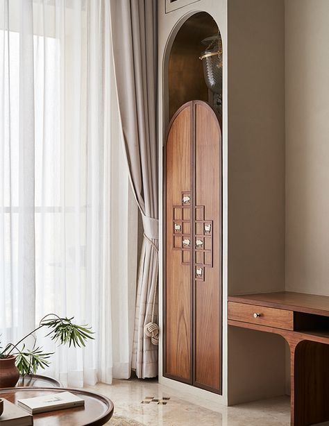 Insitu Design Studio rethinks minimalism in a Mumbai apartment Living Industrial, Mumbai Apartment, Coastal French Country, Chairs Living Room, Room Inspired, Mandir Design, Temple Design For Home, Pooja Room Door Design, Pooja Room Design