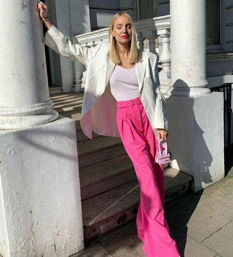 [PaidLink] 48 Hot Pink Trouser Pants Outfit Insights You Have To See In All Season #pinktrouserpantsoutfit White Blazer Pink Pants, White Blazer Outfit Formal, Pink And White Formal Outfit, Pink Suit Pants Outfit, Pink Pants Formal Outfit, Pink Pants Summer Outfit, White And Hot Pink Outfit, Pink Blazer White Pants Outfit, How To Style Hot Pink Pants