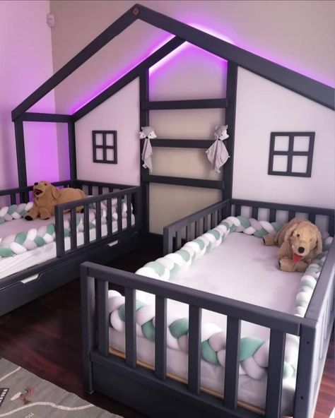 Twin Boy Room Ideas Toddler, Brother And Sister Shared Room Ideas, Twin And Toddler Bed Shared Room, Twin Boy Bedroom Ideas Toddlers, Twins Room Ideas Boy And Girl, Twin Boys Nursery Ideas, Shared Little Boys Room, Boy And Girl Shared Bedroom Toddler, Girl And Boy Shared Room