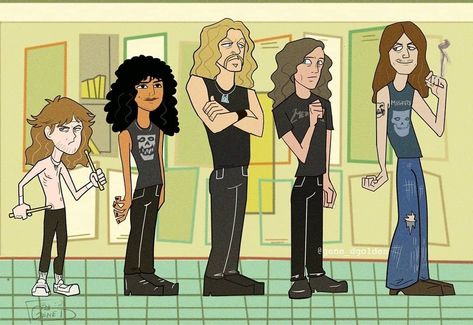 Metallica Fanart, Metallica Funny, Metallica Band, Metal Drawing, Metallica Art, Concept Art Tutorial, Heavy Metal Art, Kirk Hammett, Band Humor