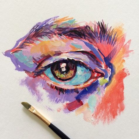 Oil Pastel Art, Gouache Art, Eye Painting, Arte Inspo, Arte Sketchbook, Painting Art Projects, Drawing Tutorials, Eye Art, Painting Illustration