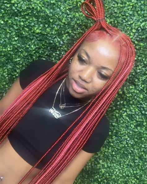 Color Combos For Knotless Braids, Burgundy And Pink Knotless Braids, Red Hair Hairstyles Braids, Braided Colored Hair, Pink And Burgundy Braids, Red And Pink Knotless Braids, Burgundy And Pink Braids, Red And Pink Braids, Braid Combos