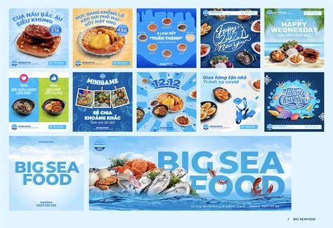 Restaurant Layout, Food Social Media, Fish Restaurant, Big Sea, Social Media Poster, Graphic Design Lessons, Sea Food, Graphic Design Fun, Menu Restaurant