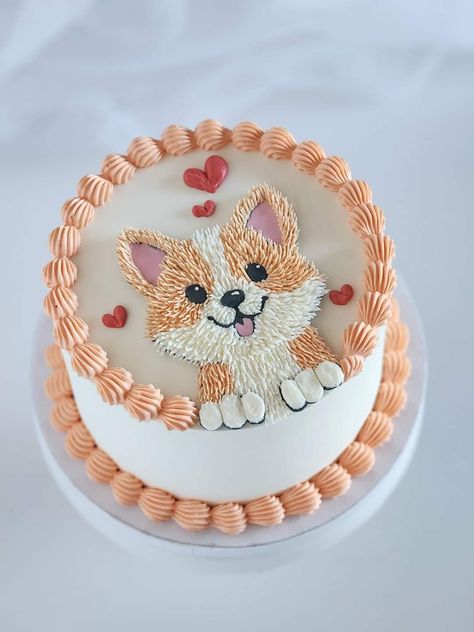 Dog Birthday Cake Ideas Pets, Rainbow Puppy Cake, Cake With Dogs On It, Dog Lover Cake, Doggy Cake, Sunflower Birthday Cakes, Puppy Dog Cakes, Cookie Cake Designs, Purple Cakes Birthday