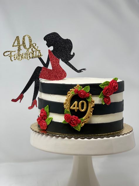 Birthday Cake For Women Simple, Diva Cakes, Modern Birthday Cakes, Shoe Cakes, 18th Cake, 40th Cake, Fondant Cake Designs, 40th Birthday Cakes, Birthday Cakes For Women