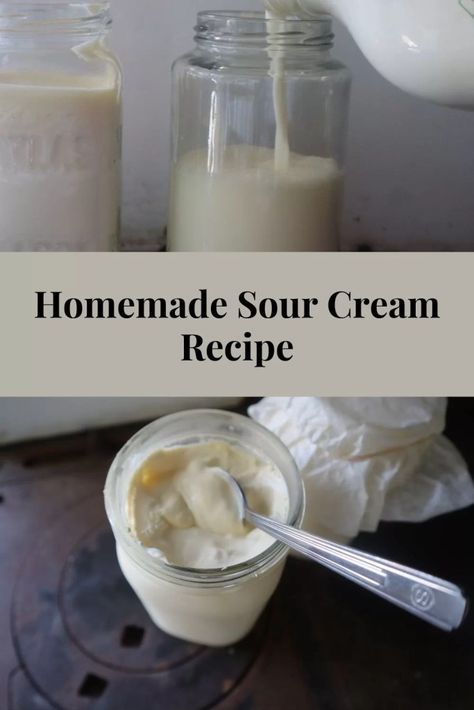 Sour Cream Recipe, Baking Mix Recipes, Make Sour Cream, Homemade Sour Cream, Diy Cheese, Cooking Substitutions, Sour Cream Recipes, Cheese Making, Homemade Spices