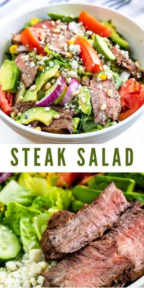 Salad Steak, Steak Salad Recipe, Summertime Salads, Pepper Salad, Mustard Vinaigrette, Easy Steak, Paleo Recipe, Sweet Pepper, Sweet Peppers