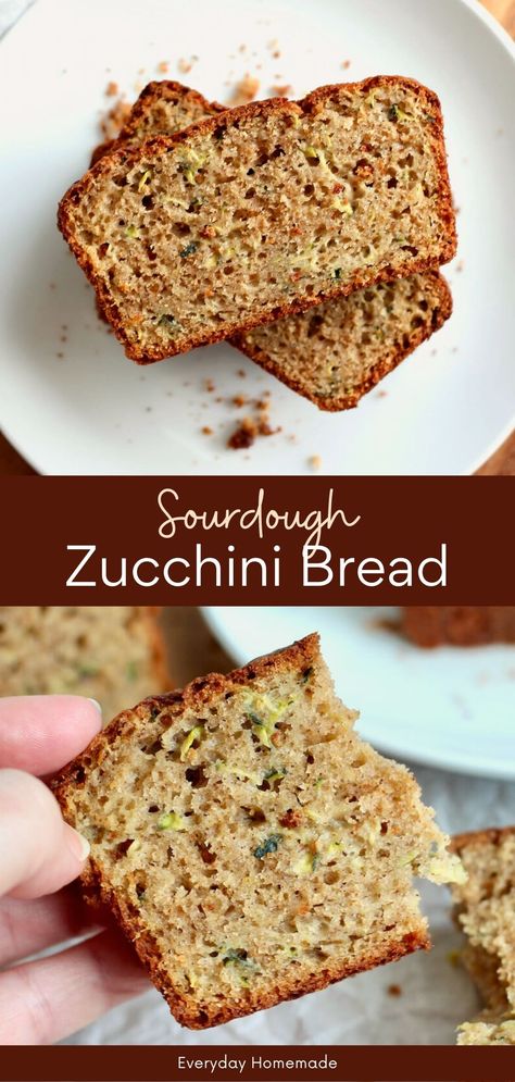 Sourdough Discard Zucchini Bread Sour Dough Zucchini Muffins, Summer Sourdough Discard Recipes, Sourdough Discard Zucchini Bread, Sourdough Zucchini Bread Recipe, Sourdough Zucchini Bread, Sourdough Zucchini, Sourdough Breakfast, Sourdough Starter Discard, Recipe Using Sourdough Starter