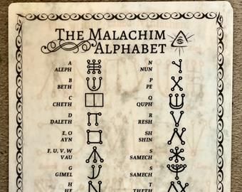 Angles of the seven days with names seales and periapt | Etsy Celestial Alphabet, Enochian Alphabet, Witchcraft Poster, Witches Alphabet, Witchy Quotes, Wiccan Rede, Ancient Alphabets, Magick Symbols, Hebrew Alphabet