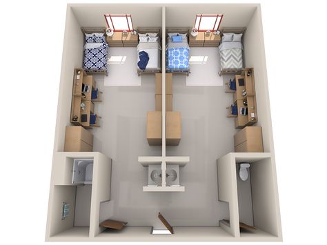 Korean Dormitory Room, Dorm Room Plan Layout, Korean Hostel Room, Korean Dorm Room For Two, Students Room Ideas, Ave Maria University, Bloxburg Dorm Layout, 2 Person Dorm Room Layout, Dorm Room For 2