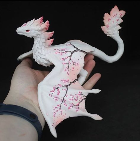 Patron Cube, Spring Morning, Clay Dragon, Dragon Sculpture, Clay Diy Projects, Polymer Clay Animals, White Wings, Clay Animals, Fantasy Creatures Art