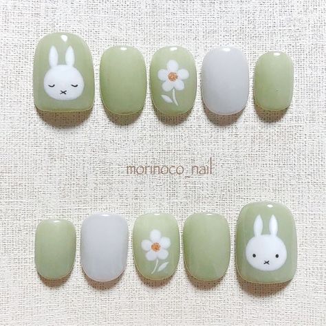 Easter Nails Design Spring, Spring Nails 2023, Mint Green Nails, Easter Nail, Bunny Nails, Fake Nails Designs, Easter Nail Designs, Art Top, Asian Nails