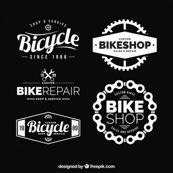 Modern set of elegant bike logos Logo Bike, Bike Logos Design, Motor Logo, Cycle Logo, Garage Logo, Logos Vintage, Logos Retro, Bike Logo, Logo Design Free Templates