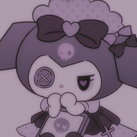 Kuromi Pfp Aesthetic Grunge, Kuromi Purple Aesthetic, Kuromi Pfp, Kuromi Icon, Feeling Angry, Pfp Cartoon, Cartoon Avatar, Hello Kitty Characters, Hello Kit