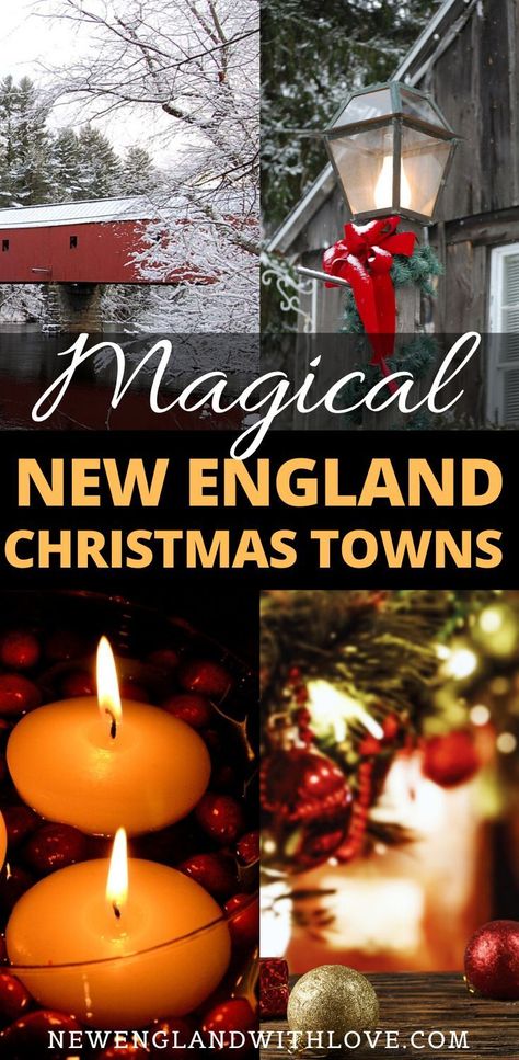 Looking to celebrate Christmas in a real-life Hallmark movie location? If you want to experience a Christmas card come to life, these 5 magical New England Christmas towns are where you will want to be for the holidays. #Christmas #NewEngland #HallmarkChristmas #Christmastown Christmas Vacation Destinations, Christmas Travel Destinations, New England Christmas, Christmas Towns, England Christmas, Christmas Things To Do, Christmas House Tour, Christmas Getaways, Diy Holiday Cards