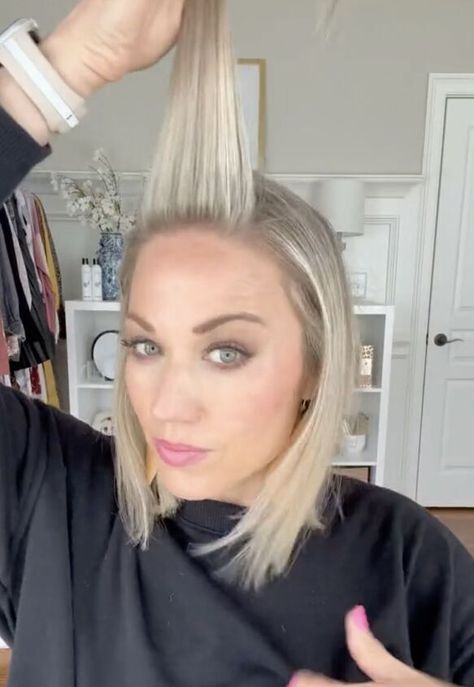 How To Put Front Of Hair Up, How To Style Short Hair Bob Half Up, Hair Putups Styles For Short Hair, Pig Tails Half Up Half Down Short Hair, Half Up Rocker Hair, Half Up Half Down Hair Thinning, Bob Hair Half Up Half Down, Half Up Half Down Braids Short Hair, Half Up For Short Hair Simple