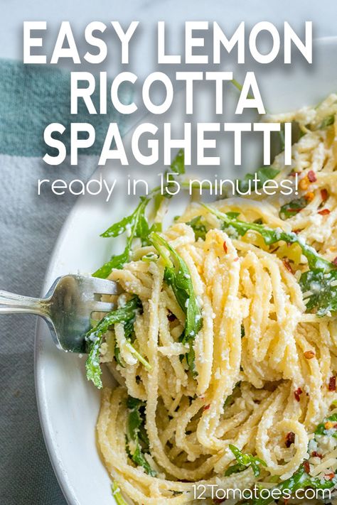 Riccota Pasta Recipes, Lemon Ricotta Spaghetti, Lemon Ricotta Recipes, Lemon Ricotta Spaghetti Squash, One Pot Lemon Ricotta Pasta, Giada Lemon Spaghetti, Recipes Pork Chops, Quick Lemon Ricotta Spaghetti, Ricotta Spaghetti