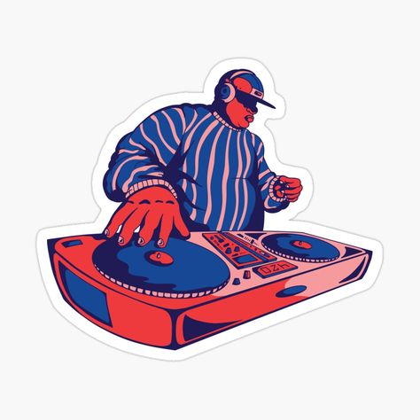 Dj Sticker, Editorial Illustration Magazine, Art Festival Poster, Hip Hop Logo, History Of Hip Hop, Hip Hop Dj, Old School Hip Hop, Barber Logo, Dj Art