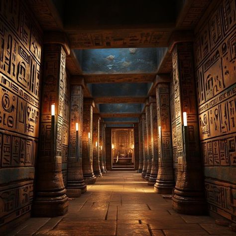 Ancient Palace, Infinity Room, Egyptian Temple, Concept Art World, Temple Art, Egypt Art, Egyptian Mythology, Egyptian Jewelry, Fashion Photography Inspiration