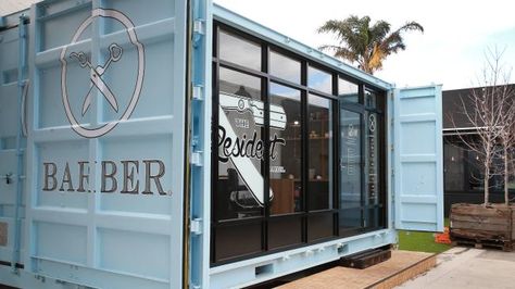 IT WAS hard to predict how an old-school barber shop in a caravan would fare when it popped up in Geelong West more than a year ago. Small Salon Designs, Old School Barber Shop, Shipping Container Restaurant, Mobile Hair Salon, Mobile Barber, Container Restaurant, Home Hair Salons, Container Cafe, Container Conversions