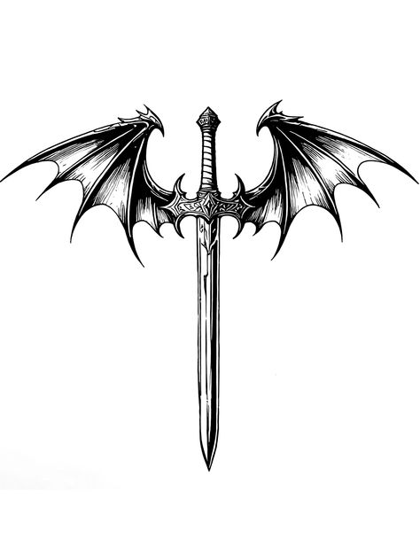 Dragon Swords Fantasy Tattoo, Dragon Wing Back Tattoo, Lover Back Tattoo, Dnd Dragon Tattoo, House Of The Dragon Tattoos, Dragon Wings Back Tattoo, House Of Dragon Tattoo, Dragon Wing Tattoo, Winged Dragon Tattoo