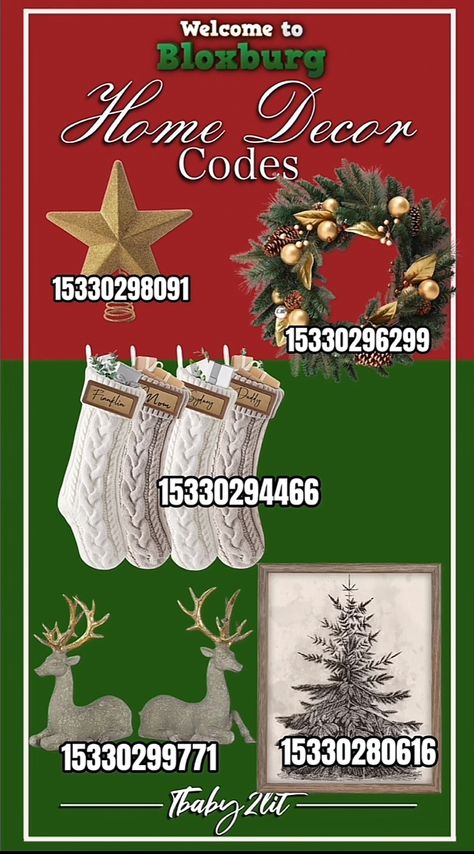 Christmas Pictures Codes Bloxburg, House Numbers Bloxburg Codes, Bloxburg Winter Tree Decals, Roblox Codes Winter, Bloxburg Xmas House, Winter Bloxburg House Ideas, Christmas Decal Bloxburg, Bloxburg Christmas Wallpaper Codes, Berry Avenue Christmas Decal Codes