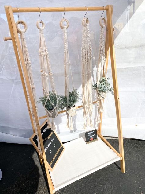 Craft Stand, Market Stall Display, Farmers Market Display, Vendor Booth Display, Driftwood Macrame, Stall Display, Craft Market Display, Craft Booth Display, Simple Macrame