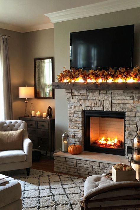 Fall Furniture , Autumn Cozy Fall ,Decor Easy Fall ,
Decor Neutral Fall ,Decor Fall ,Decor Inspiration ,Fall Decor Ideas Chimney Decor Fall, Mantle With Tv Decorating Ideas, Mantle With Tv, Fall Fireplace Decor Mantles, Autumn Mantle, Cozy Setup, Chimney Decor, Fall Apartment Decor, Fall Fireplace Decor