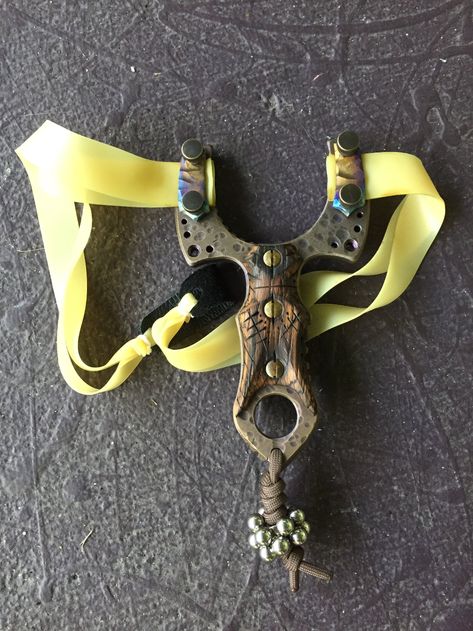 Ooak Forge custom Titanium slingshot | The Slingshot Channel Forum - The Forum for Slingshot Owners Custom Slingshot, Wrist Rocket, Slingshot Band, Wooden Slingshot, Diy Slingshot, Custom Bottle, Custom Bottles, Skylanders, Crossbow